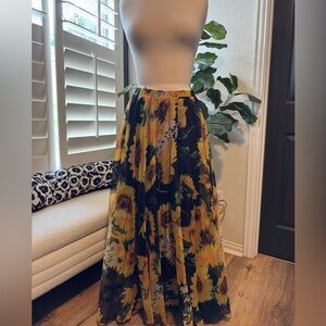 Floral Sunflower Maxi Skirt